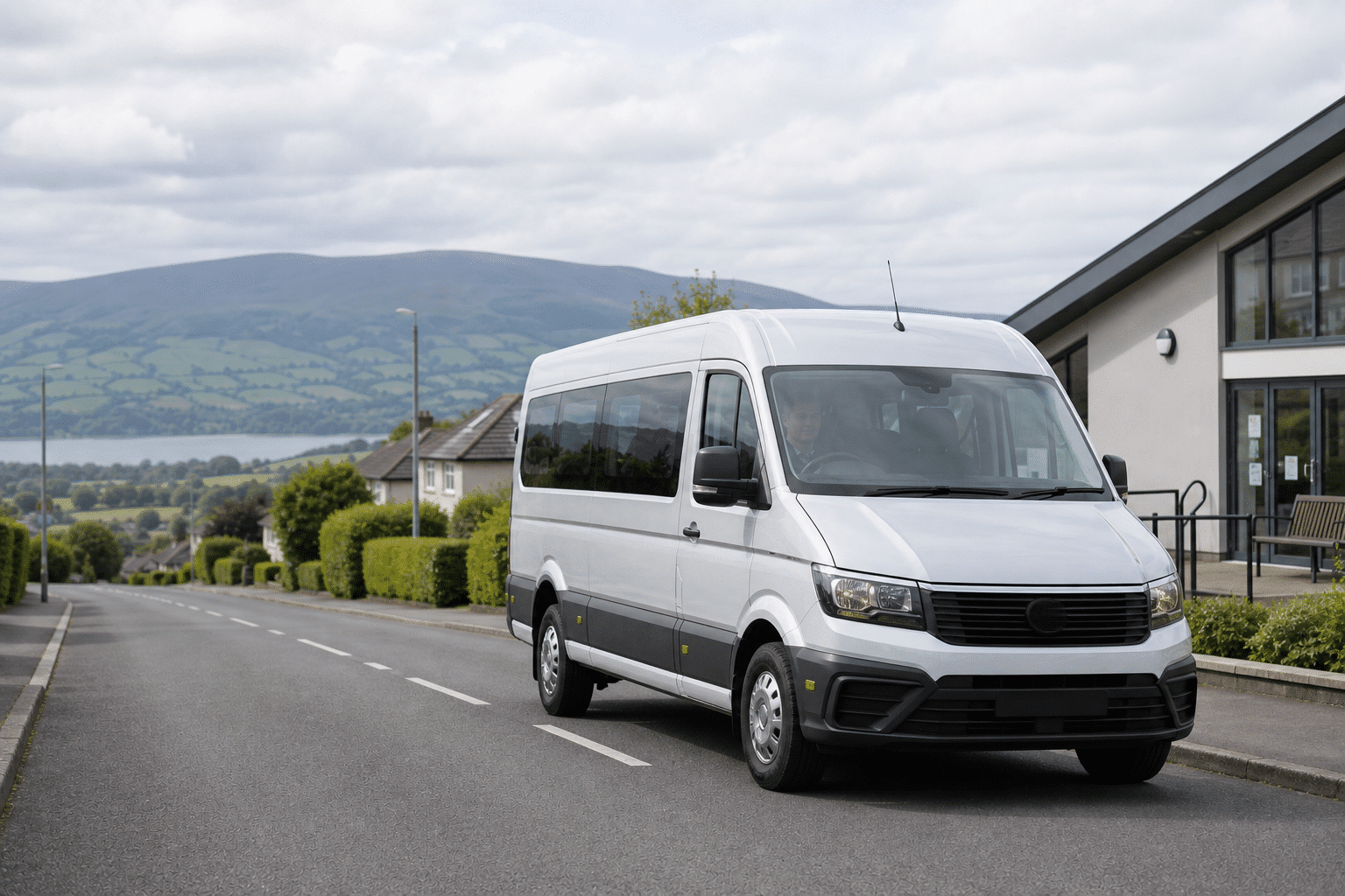 Category D1 minibus training on a UK road