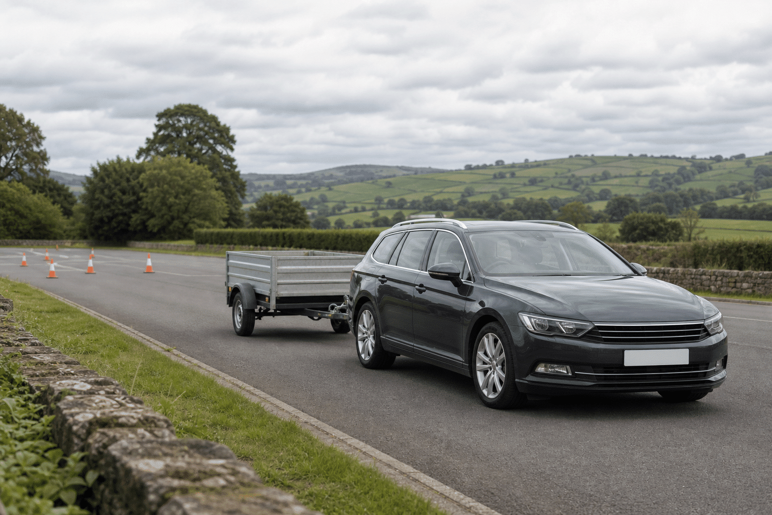 Trailer training with an estate car and utility trailer